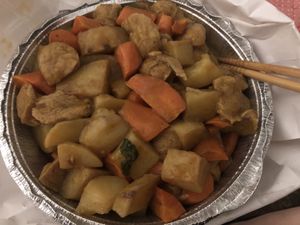 Vegan chicken curry  at Amitabha Vegan in Fresh Meadows