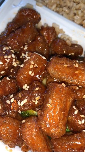 General tso’s! So crispy  at Amitabha Vegan in Fresh Meadows