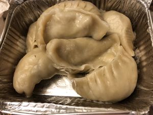 Steam dumplings at Amitabha Vegan in Fresh Meadows