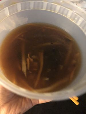 Sweet sour soup at Amitabha Vegan in Fresh Meadows