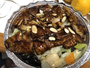 Crispy vegan duck  at Amitabha Vegan in Fresh Meadows