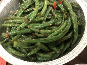 Sauté string beans  at Amitabha Vegan in Fresh Meadows