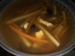 Hot and sour soup  at Amitabha Vegan in Fresh Meadows