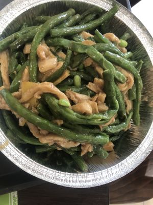
C7 sautéed veg chicken with string bean w ginger   at Amitabha Vegan in Fresh Meadows