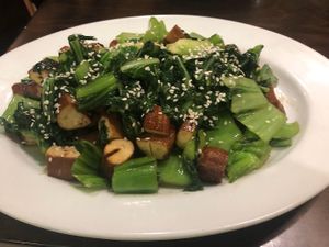 T6 mapo tofu 涼拌雪菜豆乾丁
  at Amitabha Vegan in Fresh Meadows