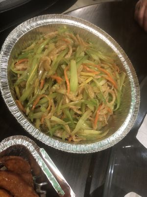 C7 sautéed celery ginger and veggies   at Amitabha Vegan in Fresh Meadows