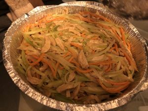 C7. SAUTEED SOY PROTEIN W. STRINGS BEANS AND GINGER(half string bean half celery)  at Amitabha Vegan in Fresh Meadows