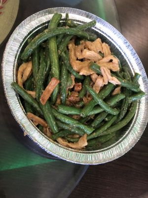 C7 vegan chicken, string bean, ginger, pepper   at Amitabha Vegan in Fresh Meadows