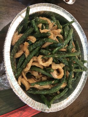 C7 soy protein , with extra ginger and string bean , no broccoli   at Amitabha Vegan in Fresh Meadows