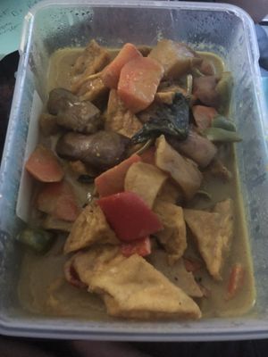 Curry tofu at Amitabha Vegan in Fresh Meadows