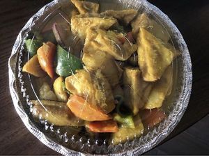 Curry tofu  at Amitabha Vegan in Fresh Meadows