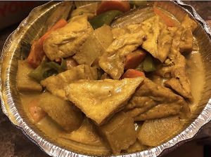 Curry tofu  at Amitabha Vegan in Fresh Meadows