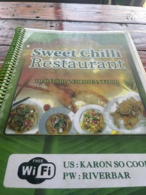 Menu  at Sweet Chilli in Phuket