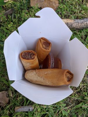 Crispy veggie rolls at Vegan Sun in Provo