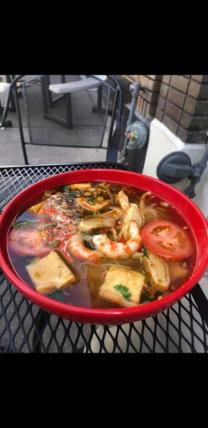 Spicy
Spicy Satay Noodle Soup (Hu Tieu) at Vegan Sun in Provo