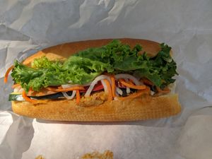 Lucky Lemongrass Banh Mi at Vegan Sun in Provo