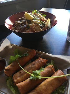 Ramen- Beef’ and Sun Rolls at Vegan Sun in Provo