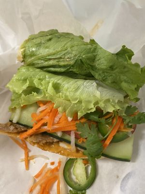 Teriyaki Bahn mi! (Half of it)  at Vegan Sun in Provo
