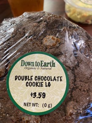 Vegan double chocolate cookie at Down to Earth in Kahului