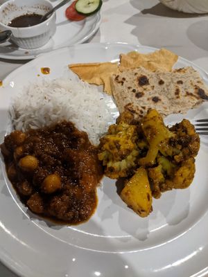 Chana Masala and Aloo Gobi  at Elements Los Cabos in Cabo San Lucas