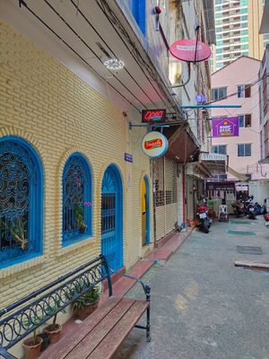 Side street at Sugam Vegetarian in Bangkok