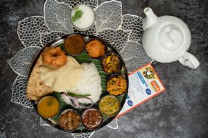 Thali 119 baht at Sugam Vegetarian in Bangkok