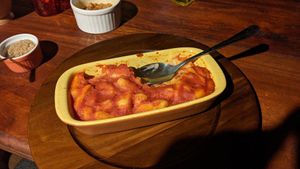 Nhoque de batata ao molho vermelho at Pousada Casinha Amarela in Cairu