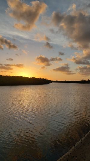 Sunset seen from our kiosk at Pousada Casinha Amarela in Cairu