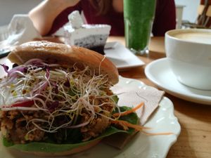 Seitan Bagel at Cafe Vux in Berlin