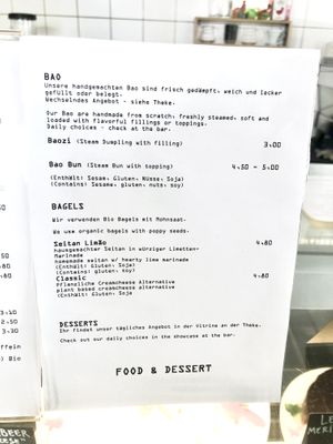 menu  at Cafe Vux in Berlin