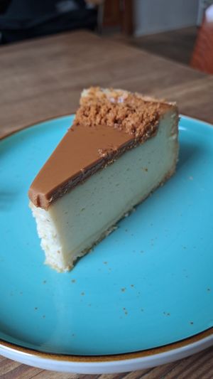 Biscoff cheesecake - really good! at Cafe Vux in Berlin