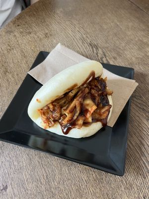 Bao with kimchi and hoisin sauce  at Cafe Vux in Berlin