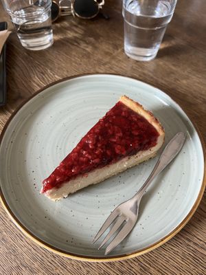 Raspberry cheesecake   at Cafe Vux in Berlin