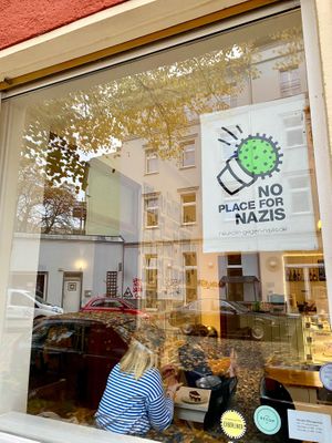 Outside at Cafe Vux in Berlin