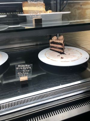 Chocolate raspberry cake at Cafe Vux in Berlin