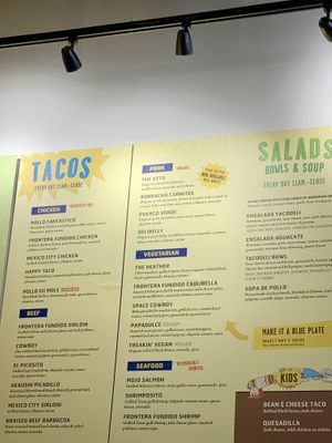 Menu  at Tacodeli in Dallas