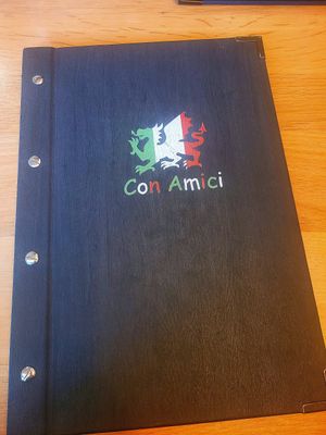 Con Amici Menu. at Con Amici in Denbigh