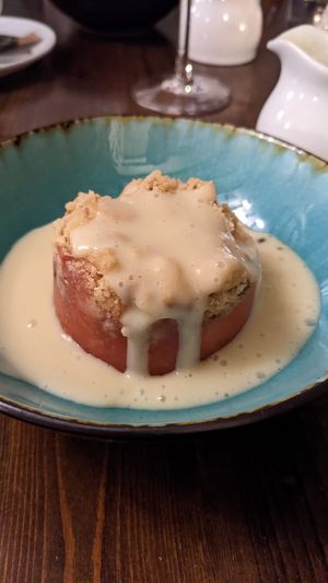 Apple crumble   at Nant Y Felin in Denbigh