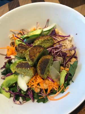 Umami salad with extra falafel (close up)  at freshii in Lima