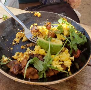 Half the hash. Sorry. Ate bf pic. at Hungry Angelina in Long Beach