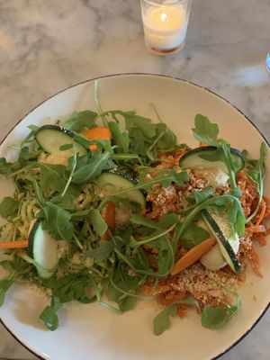 Raw spaghetti at Hungry Angelina in Long Beach