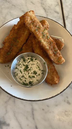 Fried pickles   at Hungry Angelina in Long Beach