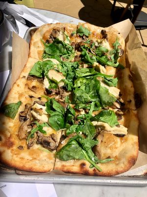 Wild mushroom flatbread at Hungry Angelina in Long Beach
