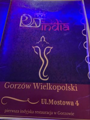 Menu  at Raj India in Gorzow Wielkopolski