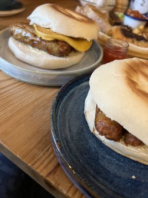 Vegan stottie  at The Boatyard in North Shields