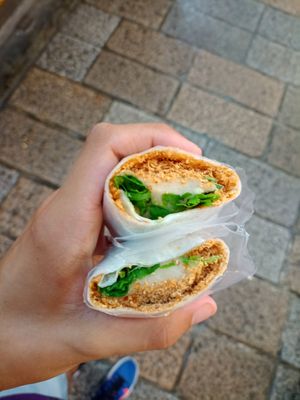 The ice cream with peanut candy at A-Zhu Peanut Ice Cream Roll in New Taipei City