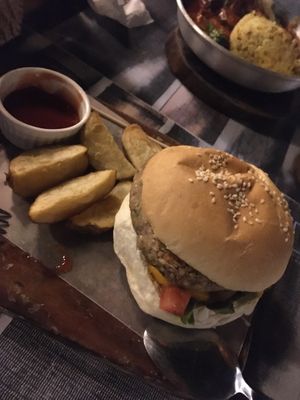 The Beany Burger (vegan) at Bamboo Place in Panglao