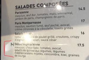 Salad at Le Paris Montparnasse in Paris