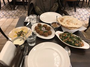 I shared with a friend! Everything is vegan accept of the one yogurt dip. at Petra in Seoul