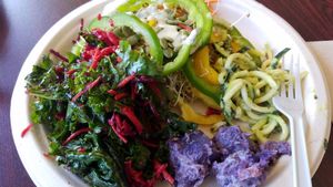 Vegan food bar plate at Down to Earth - Store and Deli in Kahului